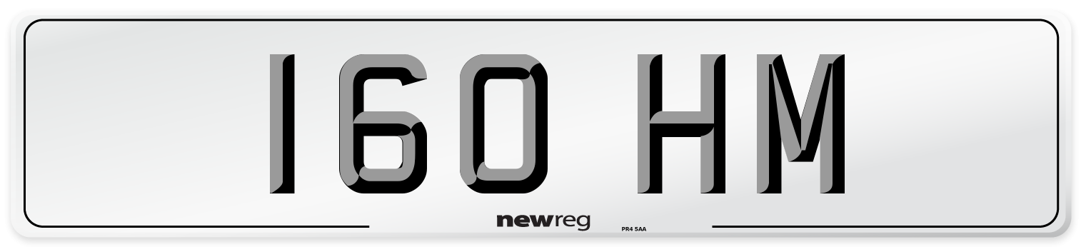 160 HM Number Plate from New Reg